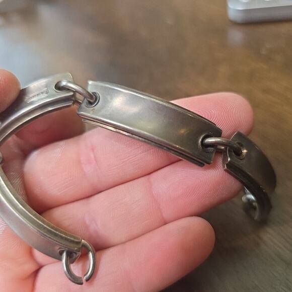 Men’s Tiffany & Co. NY 1837 Silver 925 & Titanium Midnight Link ID Bracelet 8.5” - Picture 6 of 16